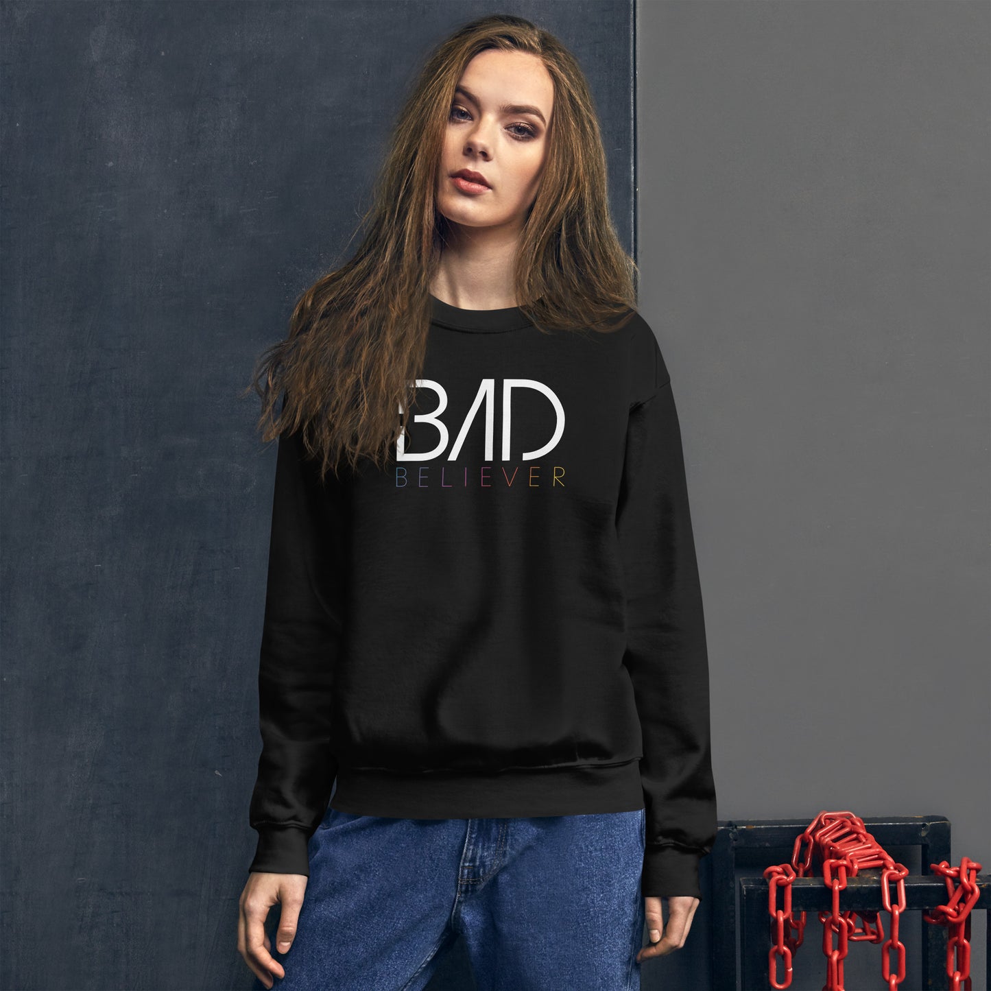 Bad Believer Logo Unisex Sweatshirt (White Print)