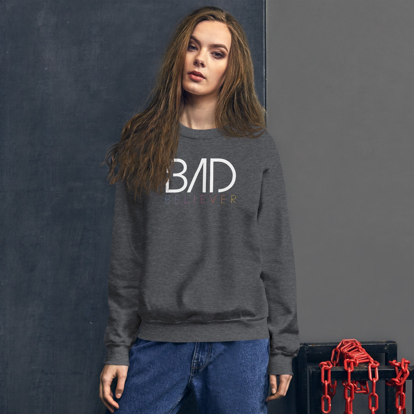 Bad Believer Logo Unisex Sweatshirt (White Print)