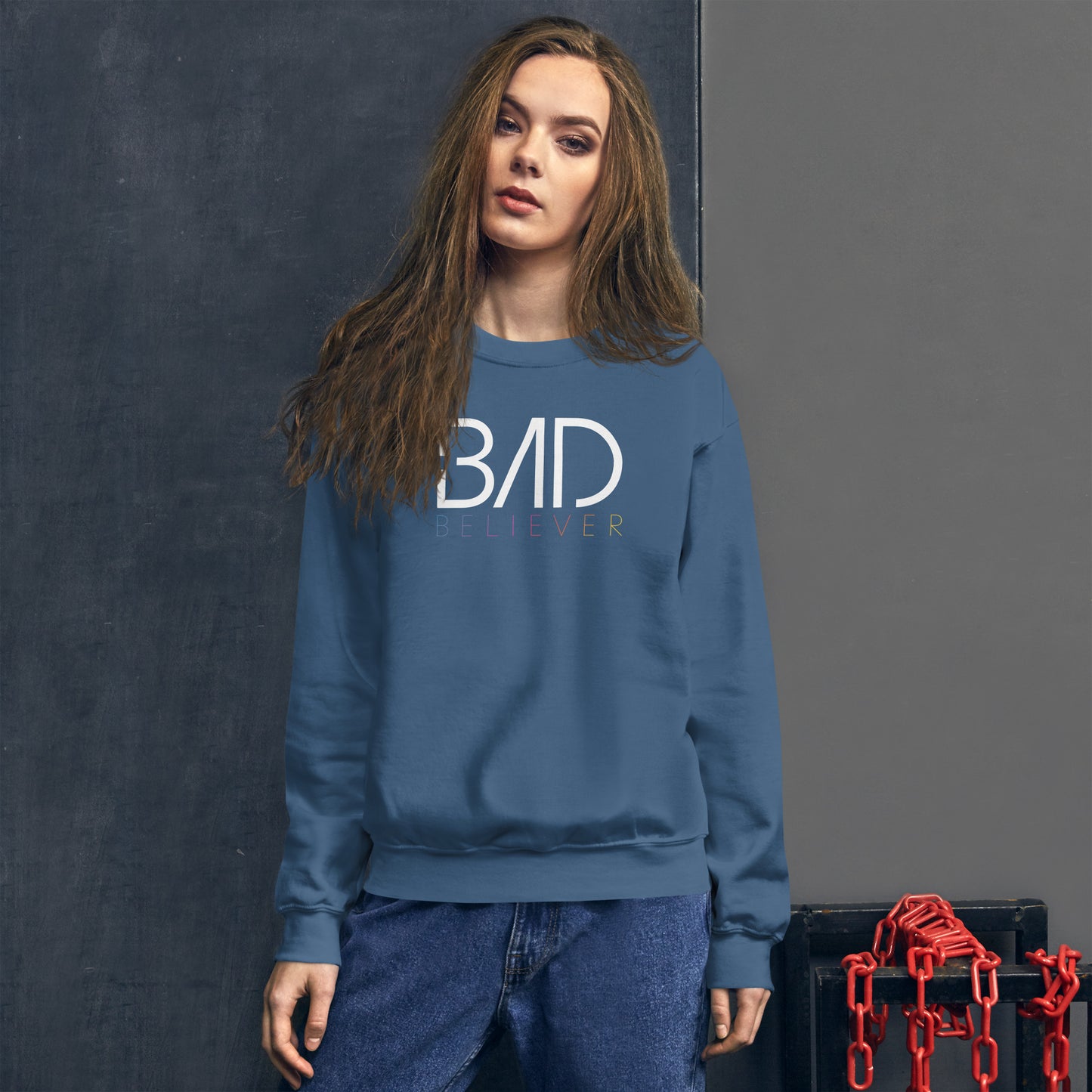 Bad Believer Logo Unisex Sweatshirt (White Print)