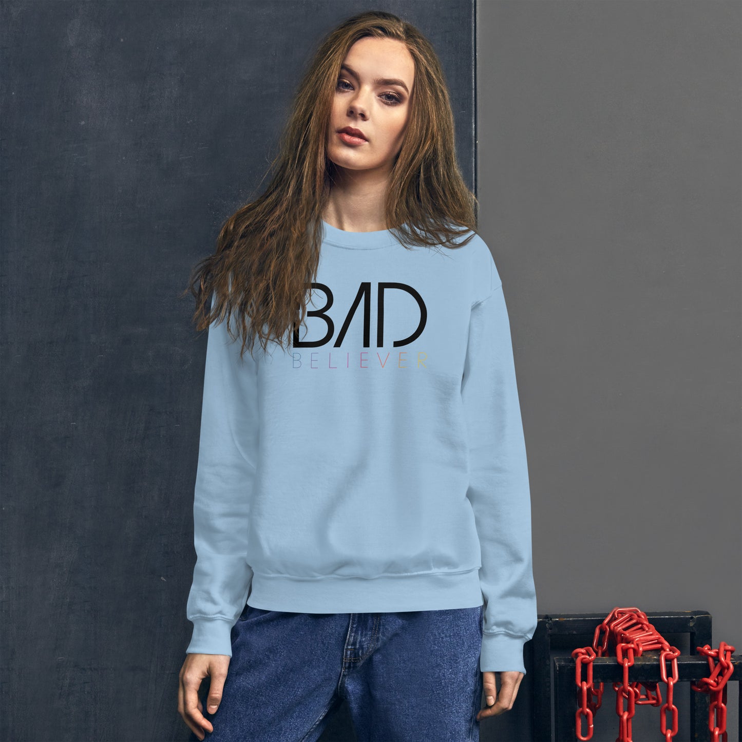 Bad Believer Logo Unisex Sweater (Black Print)