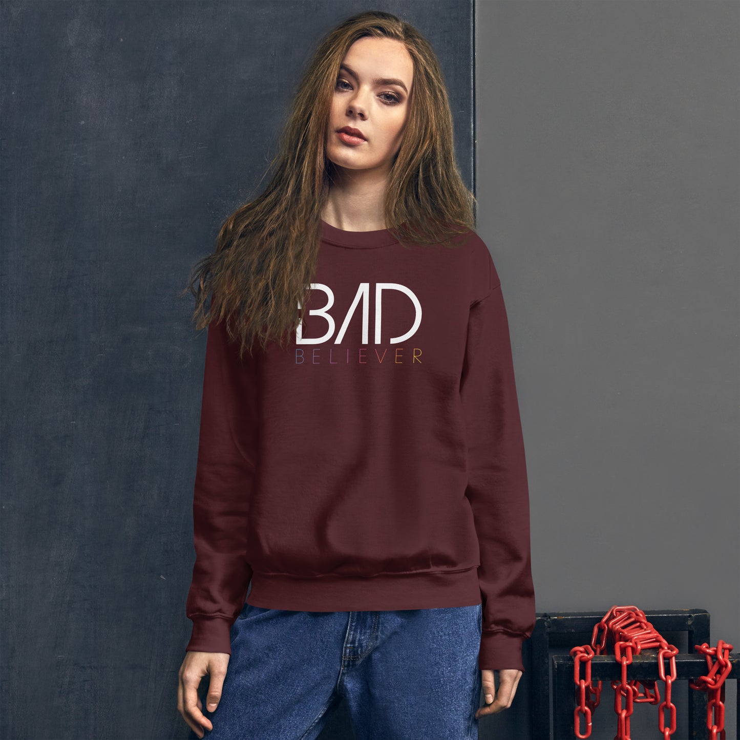 Bad Believer Logo Unisex Sweatshirt (White Print)