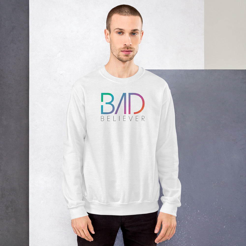 Bad Believer Rainbow Logo Unisex Sweater (Black Print)